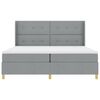vidaXL Letto a molle con materasso Grigio chiaro 140 x 200 cm Tessuto