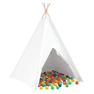 vidaXL Tenda Teepee Bianco 120 x 120 x 150 cm Tessuto e Plastica