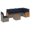 vidaXL Set Divani da Giardino 7 pz con Cuscini Grigio in Polyrattan