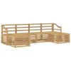 vidaXL Set divani 6 pcs Bianco Legno di Acacia Massello