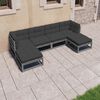vidaXL Set Divani da Giardino 6 pz Grigio Cuscini Massello di Pino