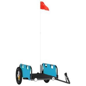 vidaXL Rimorchio da Bici Blu Oxford e Ferro