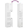 vidaXL Mobile da Bagno Bianco Lucido 32x34x188,5 cm Legno Multistrato