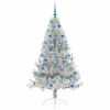 vidaXL Albero di Natale artificiale con luci integrate Argento 180 cm