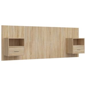 vidaXL Testiera Letto con Comodini in Legno Multistrato Rovere Sonoma