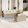 vidaXL Set Divano da Giardino 8 pz con Cuscini Beige in Polyrattan
