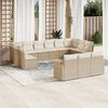 vidaXL Set Divano da Giardino 13 pz con Cuscini Beige in Polyrattan