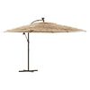 vidaXL Ombrellone Giardino LED e Palo in Acciaio Marrone 290x290x238cm