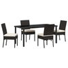 vidaXL Set da Pranzo per Giardino 5 pz Nero