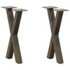 vidaXL Gambe per Tavolino da Caff&egrave; a Forma di X 2 pz Acciaio Naturale 28x(42-43) cm Acciaio