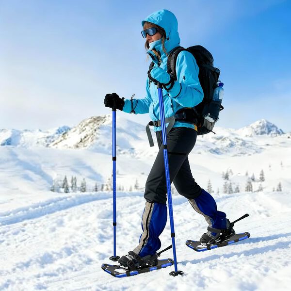 vidaXL Racchette da neve 3 in 1 con bastoni da trekking Blu e Nero
