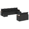 vidaXL Set Divani da Giardino 9 pz con Cuscini Nero in Polyrattan