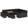 vidaXL Set Divano da Giardino 12 pz 9-Numero di posti Nero polyrattan