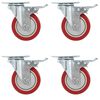 vidaXL Ruote Girevoli con Doppio Freno 4 pz 100 mm