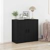 vidaXL Credenza Rovere Nero 80 x 33 x 70 cm Legno multistrato