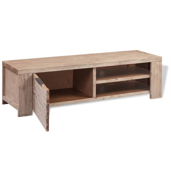 vidaXL Mobile Porta TV in Legno Massello Acacia Spazzolato 140x38x40cm