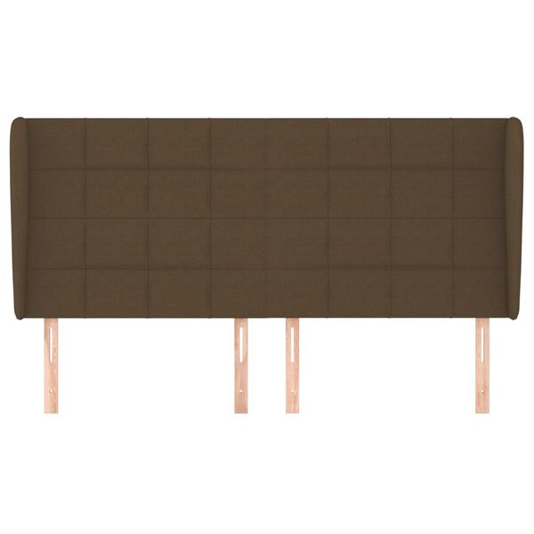 vidaXL Testiera ad Orecchio Marrone Scuro 163x23x118/128 cm in Tessuto