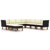 vidaXL Set Divani da Giardino 9 pz con Cuscini in Polyrattan Nero