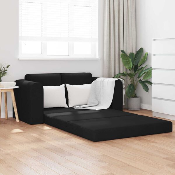 vidaXL Divano letto 60cm Nero Tessuto
