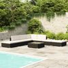 vidaXL Set Divani da Giardino 8 pz con Cuscini in Polyrattan Nero