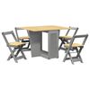 vidaXL Set da Pranzo 5 pz Corona Pieghevole Grigio in Legno di Pino