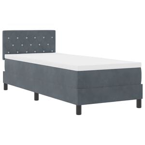 vidaXL Letto a Sorgente LED Grigio scuro 80 x 200 cm Velluto