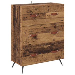 vidaXL Cassettiera con cassetto Legno vecchio 69,5 x 34 x 90 cm