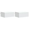 vidaXL Mobiletto da notte a muro 2 pz Bianco 49 x 34,5 x 20 cm