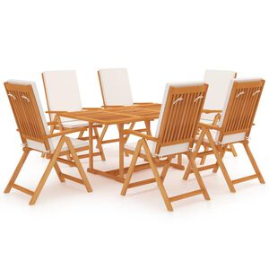 vidaXL Set da Pranzo da Giardino 7 pz con Cuscini Legno di Teak