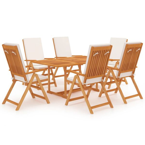 vidaXL Set da Pranzo da Giardino 7 pz con Cuscini Legno di Teak
