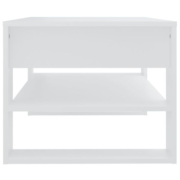 vidaXL Tavolino da Salotto Bianco 102x55x45 cm in Legno Multistrato