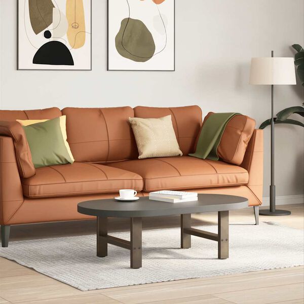 vidaXL Gambe per Tavolino da Caff&egrave; in Acciaio Naturale 2 pz 50x(30-31) cm Acciaio