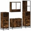 vidaXL Set Mobili da Bagno 4 pz Rovere Fumo in Legno Multistrato