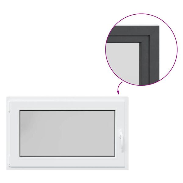 vidaXL Finestra da cantina "RISOR" 100x70 cm anta-ribalta DIN sinistra antracite