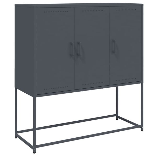 vidaXL Credenza Antracite 100,5x39x107 cm in Acciaio