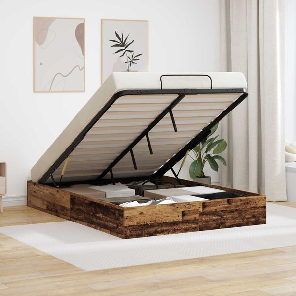 vidaXL Letto ottomano Legno vecchio 193 x 120 x 25 cm Truciolare