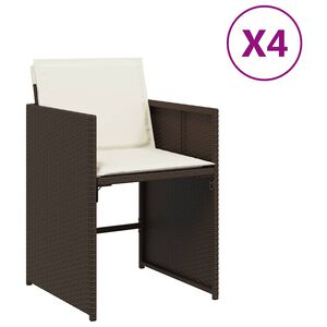 vidaXL Sedie da Giardino con Cuscini 4 pz Marroni in Polyrattan