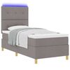 vidaXL Letto a Sorgente LED con materasso Talpa 90 x 190 cm Tessuto