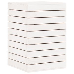 vidaXL Cesto per Bucato Bianco 44x44x66 cm Legno Massello Pino