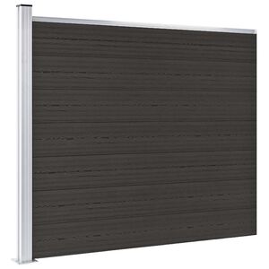 vidaXL Pannello di Recinzione in WPC 175x146 cm Nero