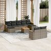 vidaXL Set Divano da Giardino 10 pz con Cuscini Grigio in Polyrattan