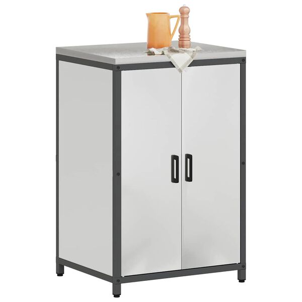 vidaXL Stoccaggio in cucina con porta Argento 60 x 50 x 92 cm Acciaio