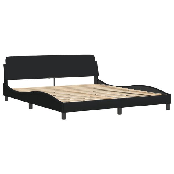 vidaXL Letto con Materasso Hvar Nero 180x200 cm in Tessuto