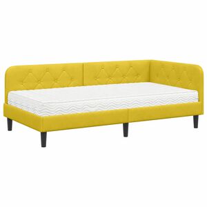 vidaXL Cornice del letto ad angolo Giallo 100 x 200 cm Velluto