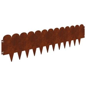 vidaXL Bordura per Prato 20 pcs 103 x 25 cm Acciaio Ruggine