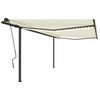 vidaXL Tenda da Sole Retrattile Manuale con LED 4,5x3 m Crema