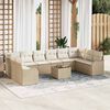 vidaXL Set Divano da Giardino 11 pcs Beige e Bianco polyrattan