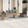 vidaXL Set Divano da Giardino 8 pz con Cuscini Beige in Polyrattan