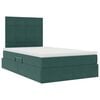 vidaXL Letto con contenitore e LED Verde Scuro 120 x 200 cm Velluto