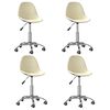 vidaXL Sedie da Pranzo Girevoli 4 pz Crema in Tessuto